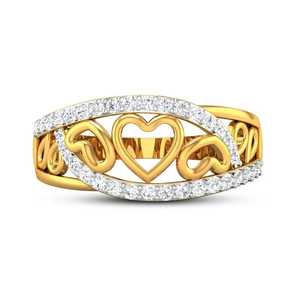 ✨ Lovely Double Layer Sweet Zircon Heart Rings for Women, EVGG1305